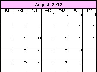 Online Printable Calendar 2012 on Online Appointments  Monthly Calendar  Blank Calendar  Printable