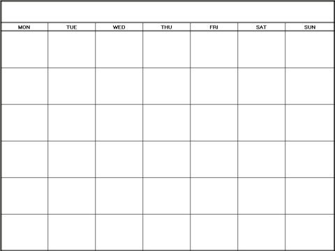 blank calendar template