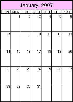 2007, printable calendar, printable calendars, blank calendar, blank calendars, image