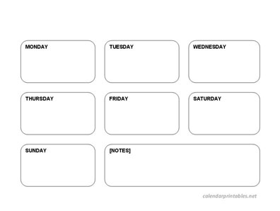 printable weekly calendar, weekly planner