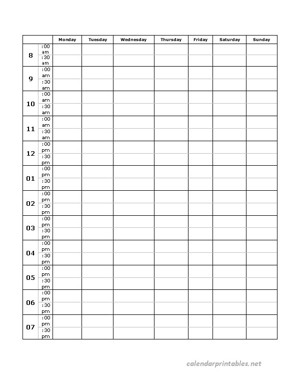Printable Weekly Calendar Planner - Calendarprintables.net