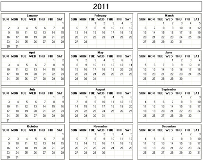 blank calendar,  printable calendar, 2011, image