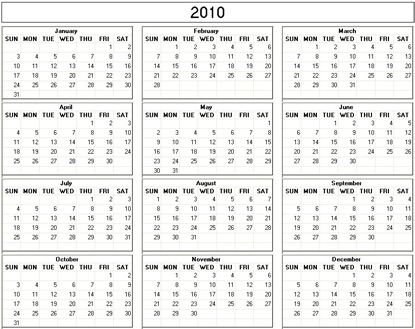 blank calendar,  printable calendar, 2010, image