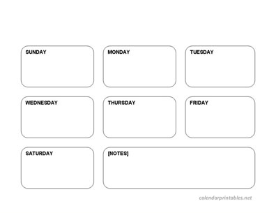 printable weekly calendar, weekly planner